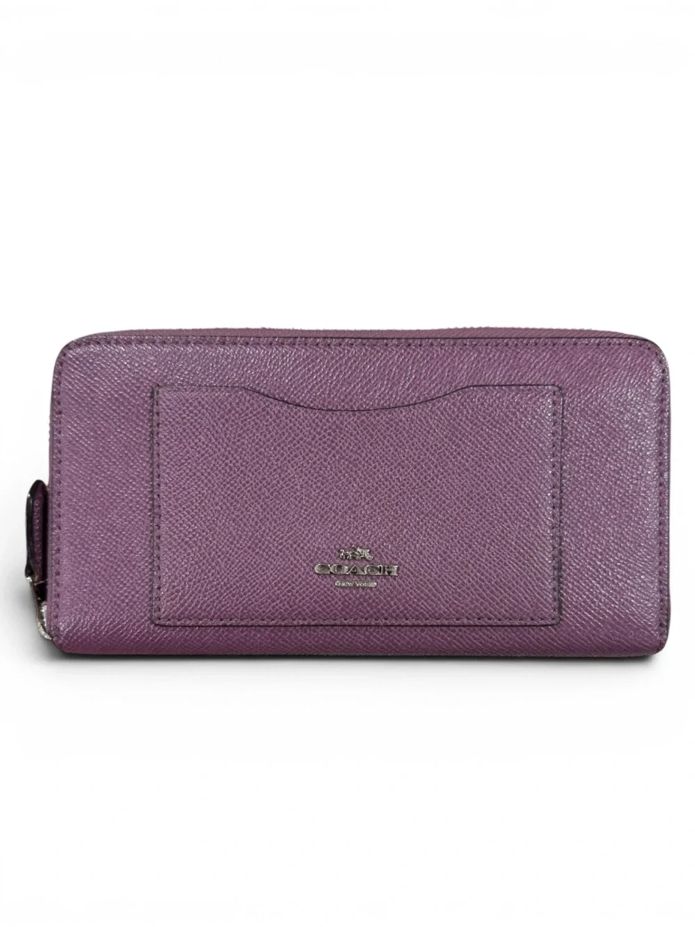 Coach F54007 Purple Crossgrain Leather Carryall Zippy Wallet